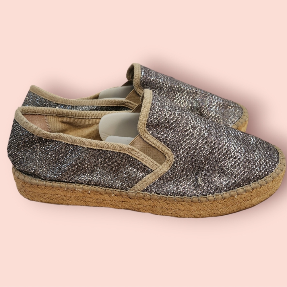 Toni Pons Fonda Platform Espadrilles Slip On Shoes Metallic Lead Anthropologie